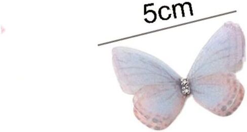 Gauze Butterfly Applique 40PCS 3D Hairpin Handmade Cloth Applique Headwear Dreamy Mesh Butterfly Patches Handicraft in Kuwait