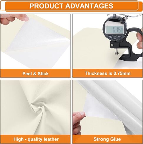 Leather Patch Repair Tape for Furniture,15.7x59 inch Leather Repair Patch Self-Adhesive,Vinyl Leather Repair Tape Kit for Car Seat,Furniture,Sofas,Chair,Handbags Beige White in Saudi Arabia