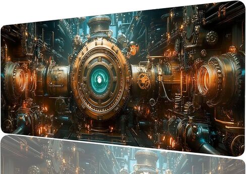 لوحة ماوس كبيرة Steampunk Industry Gear Precision Mousepad XL لوحة ماوس كبيرة للألعاب لوحة مفاتيح الكمبيوتر المحمول وسادة مكتب مثالية للمكتب أو المنزل أو العمل عن بعد 31.5 × 11.8 بوصة in Kuwait