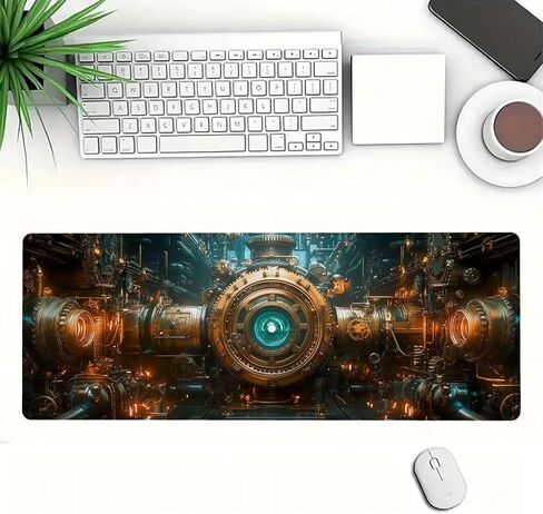 لوحة ماوس كبيرة Steampunk Industry Gear Precision Mousepad XL لوحة ماوس كبيرة للألعاب لوحة مفاتيح الكمبيوتر المحمول وسادة مكتب مثالية للمكتب أو المنزل أو العمل عن بعد 31.5 × 11.8 بوصة in Kuwait