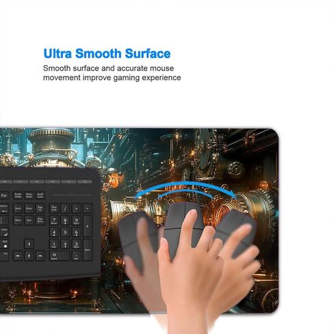 لوحة ماوس كبيرة Steampunk Industry Gear Precision Mousepad XL لوحة ماوس كبيرة للألعاب لوحة مفاتيح الكمبيوتر المحمول وسادة مكتب مثالية للمكتب أو المنزل أو العمل عن بعد 31.5 × 11.8 بوصة in Kuwait