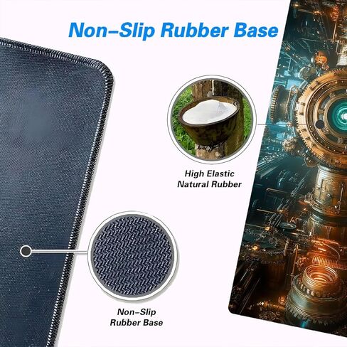 لوحة ماوس كبيرة Steampunk Industry Gear Precision Mousepad XL لوحة ماوس كبيرة للألعاب لوحة مفاتيح الكمبيوتر المحمول وسادة مكتب مثالية للمكتب أو المنزل أو العمل عن بعد 31.5 × 11.8 بوصة in Kuwait