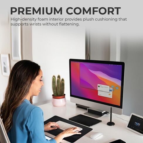 OTM Essentials 22" Keyboard Wrist Rest, Wrist Pad for Keyboard with Foam Padding Interior & Lycra Exterior, Ergonomic Office Desk Accessory with Non-Slip Base for Support, 1.5"x 23.5"x 4.45" (Black) in Kuwait