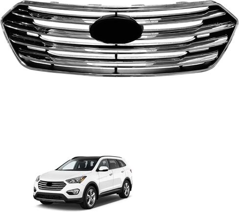 Front Bumper Upper Grille Grill Chrome Compatible with 2013 2014 2015 2016 Hyundai Santa Fe GLS Limited Replaces 86350-B8000 in Saudi Arabia