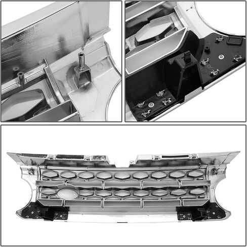 Auto Dynasty Compatible with Land Rover LR4 L319 Chrome Diamond Mesh Front Bumper Grille/Grill Guard in Kuwait