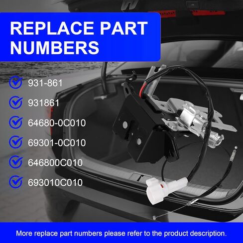 Liftgate Lock Actuator Trunk Latch for Toyota 2001-2007 Sequoia 4.7L Tailgate Hatch Latch Lock Replace 931-861, 64680-0C010, 69301-0C010 Integrated Rear Back Door Lock Actuator with Cable in Kuwait
