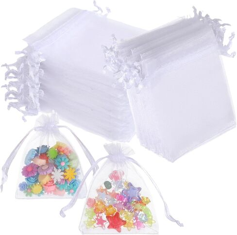 PercyEffie 500pcs organza bags 3x4organza gift bag small mesh bags drawstring jewelry small mesh bag drawstring Favor Bagg for Jewelry Bracelets packaging tiny Candy Party Wedding Favor for Packaging in Saudi Arabia