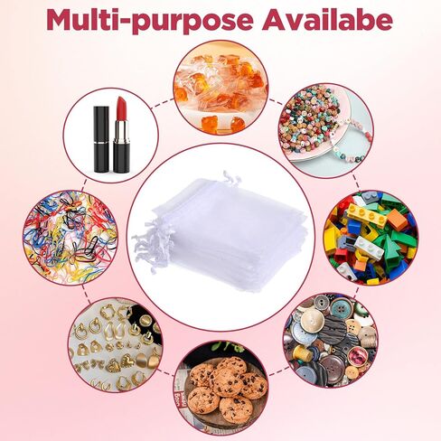 PercyEffie 500pcs organza bags 3x4organza gift bag small mesh bags drawstring jewelry small mesh bag drawstring Favor Bagg for Jewelry Bracelets packaging tiny Candy Party Wedding Favor for Packaging in Saudi Arabia