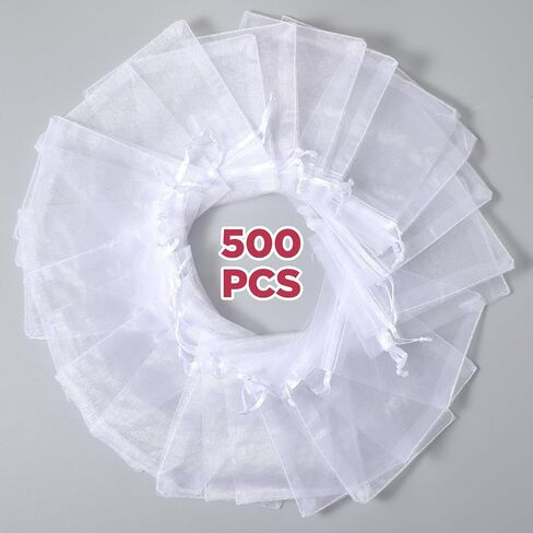 PercyEffie 500pcs organza bags 3x4organza gift bag small mesh bags drawstring jewelry small mesh bag drawstring Favor Bagg for Jewelry Bracelets packaging tiny Candy Party Wedding Favor for Packaging in Saudi Arabia
