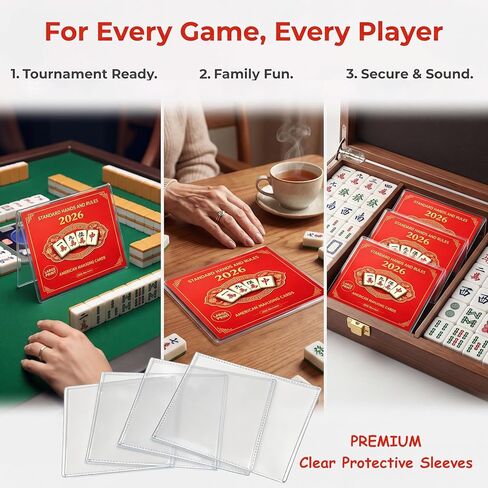 2026 Mahjong Card Large Print, 4-Pack Official, American Mahjong, Waterproof and Tear-Resistant, Easy-to-Read for Full Table in Saudi Arabia