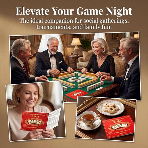2026 Mahjong Card Large Print, 4-Pack Official, American Mahjong, Waterproof and Tear-Resistant, Easy-to-Read for Full Table in Saudi Arabia