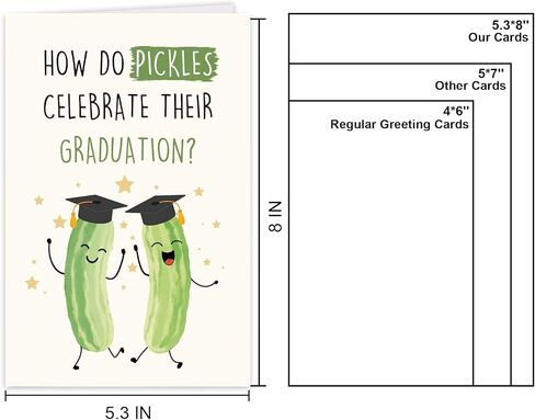 Funny Pickle Pun Graduation Card for Him Her, Humorous Congratulation Grad Cards for Brother Sister Bestie Friends Son Daughter, Joke Pickle Relish the Moment Graduation Cards in Kuwait