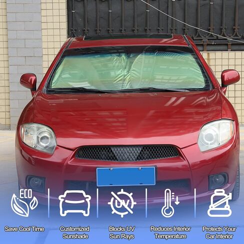 Windshield Sun Shade for Mitsubishi Eclipse 2006-2011, Front Window Sunshade, Sun Visor Blocker, UV Protector, Heat Shield Keep Your Vehicle Cool, Lightweight & Portable in Kuwait