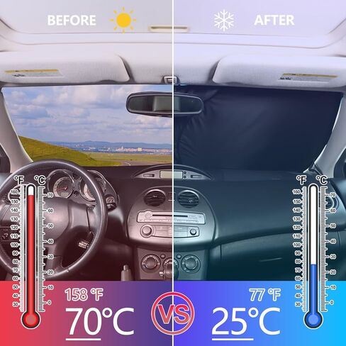 Windshield Sun Shade for Mitsubishi Eclipse 2006-2011, Front Window Sunshade, Sun Visor Blocker, UV Protector, Heat Shield Keep Your Vehicle Cool, Lightweight & Portable in Kuwait
