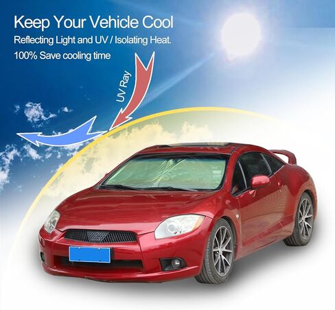 Windshield Sun Shade for Mitsubishi Eclipse 2006-2011, Front Window Sunshade, Sun Visor Blocker, UV Protector, Heat Shield Keep Your Vehicle Cool, Lightweight & Portable in Kuwait
