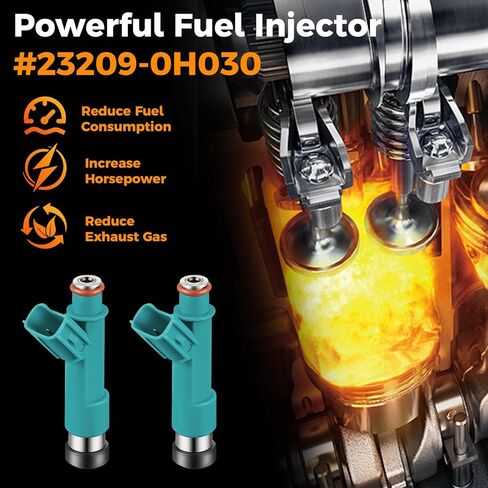 4Pcs 12Holes Fuel Injectors 23209-0H030 Compatible with Toyota Camry Corolla Rav4 Highlander 2004 2005 2006 2007 2008 2009 2010 2011 2012 2013 & Scion tC 2005-2010, xB 2008-2015, 2.4L, OE# 23209-0H030 in Saudi Arabia