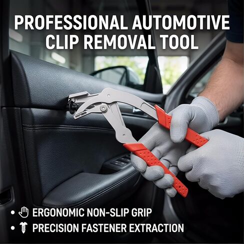 Car Clip Pliers - Auto Fastener Clip Removal Tool, Spring Loaded Panel & Trim Removal Pliers for Automotive Plastic Fasteners, Door Panels, Rivets & Interior Clips in Saudi Arabia