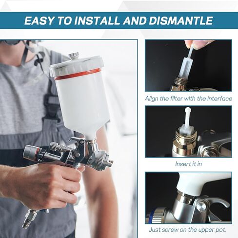 Hovom 40PCS Disposable Paint Strainers, 120 Micron HVLP Gravity Spray Gun Filters, Automotive Paint Gun Filters with Fine Nylon Mesh, Universal Fits Most Gravity Feed Sprayers Spray Guns (40 PCS) in Saudi Arabia