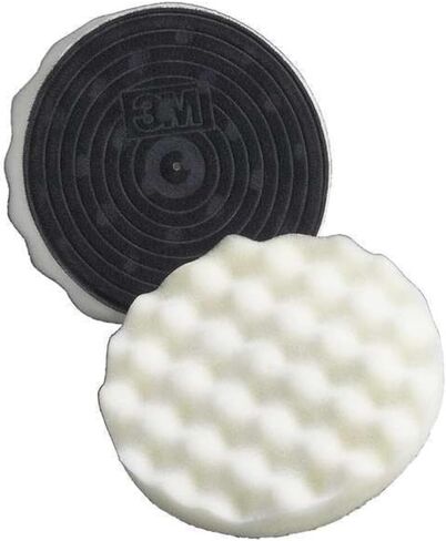 وسادة إسفنجية بيضاء 3M Finesse-It 1912 - ملحق بخطاف وحلقة بقطر 5 1/4 بوصة - 12000 دورة في الدقيقة بحد أقصى - 92500 [السعر لكل وسادة] in Kuwait