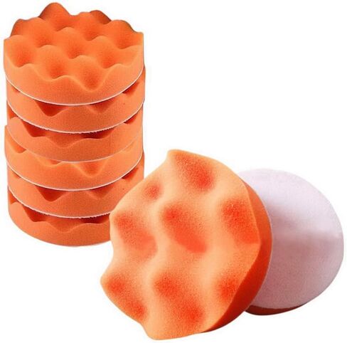 3-inch Soft Wave Sponge FoamWaffle Pad Buffing Sponge Pads,10-Pack Φ3/75mm high 1-in/25mm for Compounding Polishing and Waxing Car Polisher Soft Wave Foam Waffle Pad in Saudi Arabia