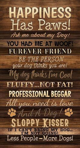 Timeless Treasures Happiness Has Paws 24" Love My Dog Panel Brown, Fabric by The Panel in Saudi Arabia