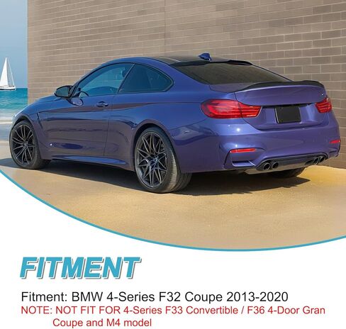 سبويلر خلفي KHK F32، أجنحة سبويلر خلفية سوداء لامعة، مادة ABS M4 غطاء جناح سبويلر خلفي يناسب 2013-2020 BMW 4-Series F32 كوبيه in Kuwait