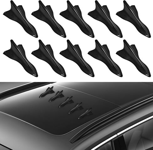 10 PCS Diffuser Shark Fin Kit, Waterproof Air Vortex Generator Spoiler Replacement Set, Universal Roof Wing Decoration Noise Reduction for Cars Trucks SUVs (Carbon Fiber, Pointed) in Saudi Arabia