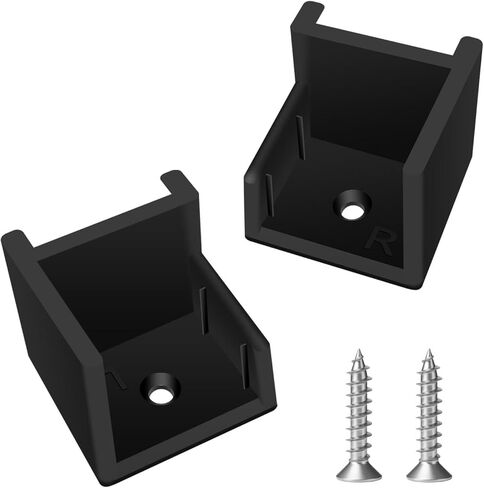 1 Left + 1 Right (Black) Hand Hinge with Ribs, Anti-Rattle Pontoon Gate Door Stop for 1-1/4" Square Tubing, Injection Molded Pontoon Door Stop, Screw Included, Direct Mounting with 1#10 Screws in Saudi Arabia