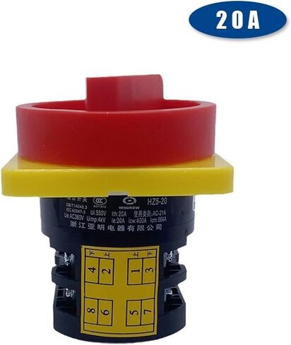 Padlock Rotary Cam Switch HZ5-20/4 L03GS Off-ON Silver Contact AC380V 20A Two Poles Machine Tool Motor Control in Saudi Arabia