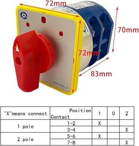 LW5 Electric 3 Position Manual Changeover Cam Switch 40A 690V 2 Poles Rotary Knob Commutateur Rotatif LW5D-40/2(Custominze Wiring) in Kuwait