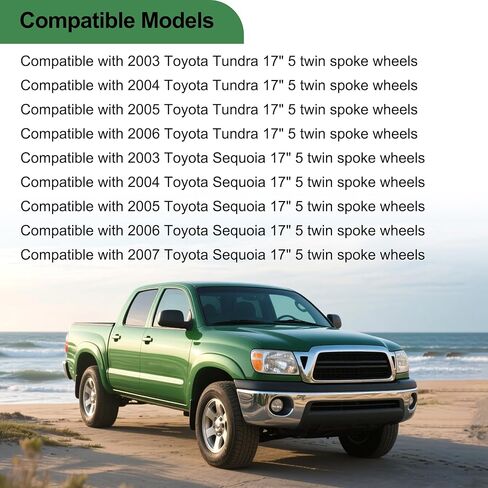 4 PCS Wheel Center Hub Caps Fit for 6 Lug Tundra 17 Inch 5 Double Spoke Silver Wheels 2003-2006 for Sequoia 17 Inch 5 Double Spoke Silver Wheels 2003-2007 Replaces# 42603-AF030 in Kuwait