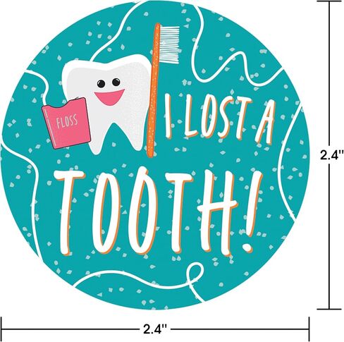Barker Creek Stickers/Badges, Lost a Tooth, 32 Stickers, 8 Each of Four Colorful Designs That Measure 2.37" in Diameter (3200) in Kuwait