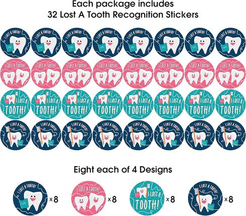 Barker Creek Stickers/Badges, Lost a Tooth, 32 Stickers, 8 Each of Four Colorful Designs That Measure 2.37" in Diameter (3200) in Kuwait