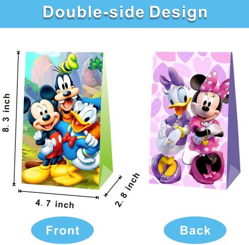 KERWHIS 12Pcs Mickey Clubhouse Party Gift Bags Goodie Bags for Mickey Clubhouse Themed Birthday Decorations Party Supplies in Saudi Arabia