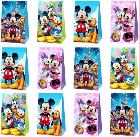 KERWHIS 12Pcs Mickey Clubhouse Party Gift Bags Goodie Bags for Mickey Clubhouse Themed Birthday Decorations Party Supplies in Saudi Arabia