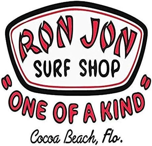 RJ Surf Shop Cocoa Beach Printed Decal Sticker - Red Vinyl, Waterproof, Outdoor, Surf Style, Cartoon, 3 Count in Kuwait