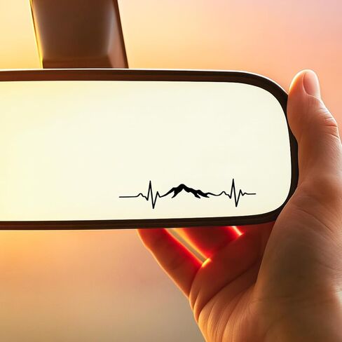 Mountain Heartbeat Car Sticker 3PCS Adventure Vinyl Decal for Rearview Mirror, Window, Laptop, Water Bottle Outdoor Hiking Nature Lover Waterproof Mountain Range Stickers for SUV, Jeep, Camper in Saudi Arabia