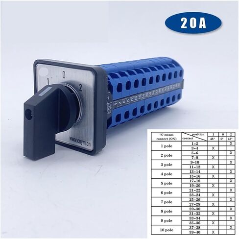 20A 10PLW26 LW28 YMW26-20/10 Three Speed 10 Section Universal Rotary cam Switch in Saudi Arabia