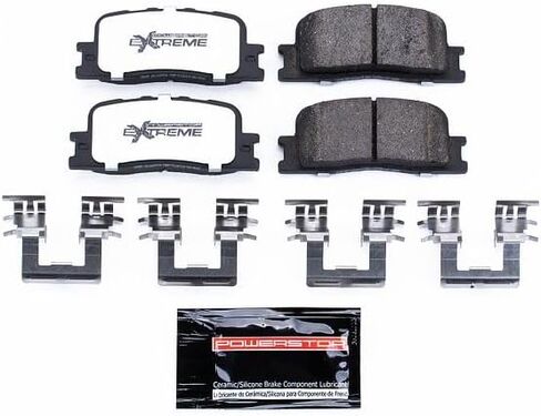 وسادات فرامل خلفية PowerStop لسيارة Lexus ES300 2002-03 |ES330 2004-06 |Toyota Camry 2002-06 |Highlander 2001-03 - Z36 وسادات فرامل سيراميك من ألياف الكربون للشاحنة والقطر مع أدوات تركيب، Z36-885 in Kuwait