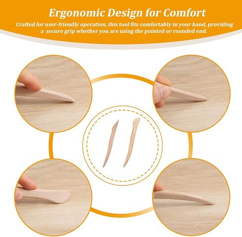 2PCS Wood Point Turner, Sewing Seam Marker, Crease Maker for Quilting and Sewing, Patchwork Crimping Seam Presser Tool, Sewing-Tools, Perfect for Crisp Folds and Corners in Kuwait