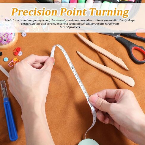 2PCS Wood Point Turner, Sewing Seam Marker, Crease Maker for Quilting and Sewing, Patchwork Crimping Seam Presser Tool, Sewing-Tools, Perfect for Crisp Folds and Corners in Kuwait