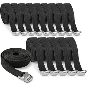 15 Pack Black Strap Tie Down Straps, 1" x 16.4ft Heavy Duty Cam Buckle Lashing Straps with 600 lbs Capacity for Cargo, Luggage, Kayak, Motorcycle, Truck, Trailer in Saudi Arabia