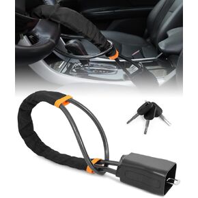 Steering Wheel Lock Anti-Theft Device, Adjustable Car Security Lock with Seat Belt Design, 10 mm Braided Steel Cable, Universal Fit for Cars, SUVs, Trucks, Vans in Saudi Arabia