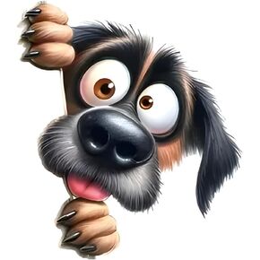 Funny Dog Car Sticker, Waterproof Cartoon Window Decals, 2-Pack for Cars, SUVs, Vans, Laptops, Decorative Vehicle Stickers c063 in Saudi Arabia
