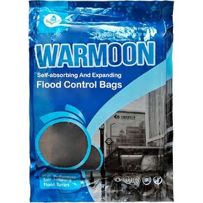 Warmoon Self-Absorbing Flood Barriers (8/10/12ft) - Sandless Water Activated Bags, Reusable Flood Protection for Home & Commercial Use (8ft (2-Pack)) in Kuwait