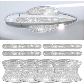 8PCS Bling Car Door Handle Decal, Bling Rhinestones Auto Door Handle Scratch Protector Stickers, Vehicle Exterior Shiny Sticker Decor Accessories, Universal for SUV, Truck, RV in Saudi Arabia