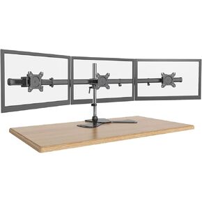 Three Screens Monitor Stand, Height Adjustable Monitor Mount with Metal Base, Fits for 17 Inch to 27 Inch Flat Curved Computer Screen in Kuwait