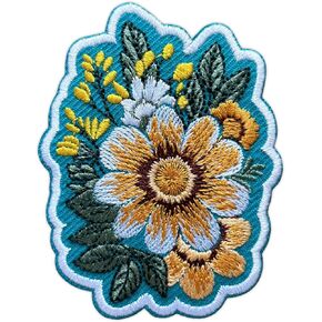 Wildflower Bouquet Embroidery Patch for Clothes Backpacks Hats Jeans Bags, Size 3" Iron Patch or Sew On Patches, Coquette Floral Applique Embroidery Patches, Gift for Flower Lovers (Style 2) in Saudi Arabia