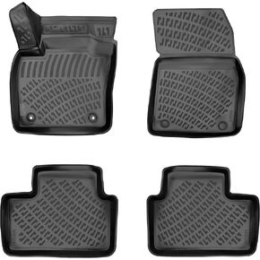 RizLiner Volvo XC60 2010-2017 Custom Fit Floor Mats Rubber 3D Car Mats Laser Measured Floor Liners All Weather Heavy Duty Waterproof Odorless Non-Slip TPE (Front & Rear, Black) in Saudi Arabia