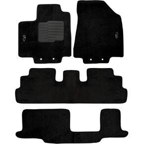 ecoMats Carpet Floor Mats for 2022 to 2026 Nissan Pathfinder 8 Seats, Non Slip Driver Heel Pad, Safety Locks, 1st, 2nd and 3rd Row Set, Black Carpet in Saudi Arabia